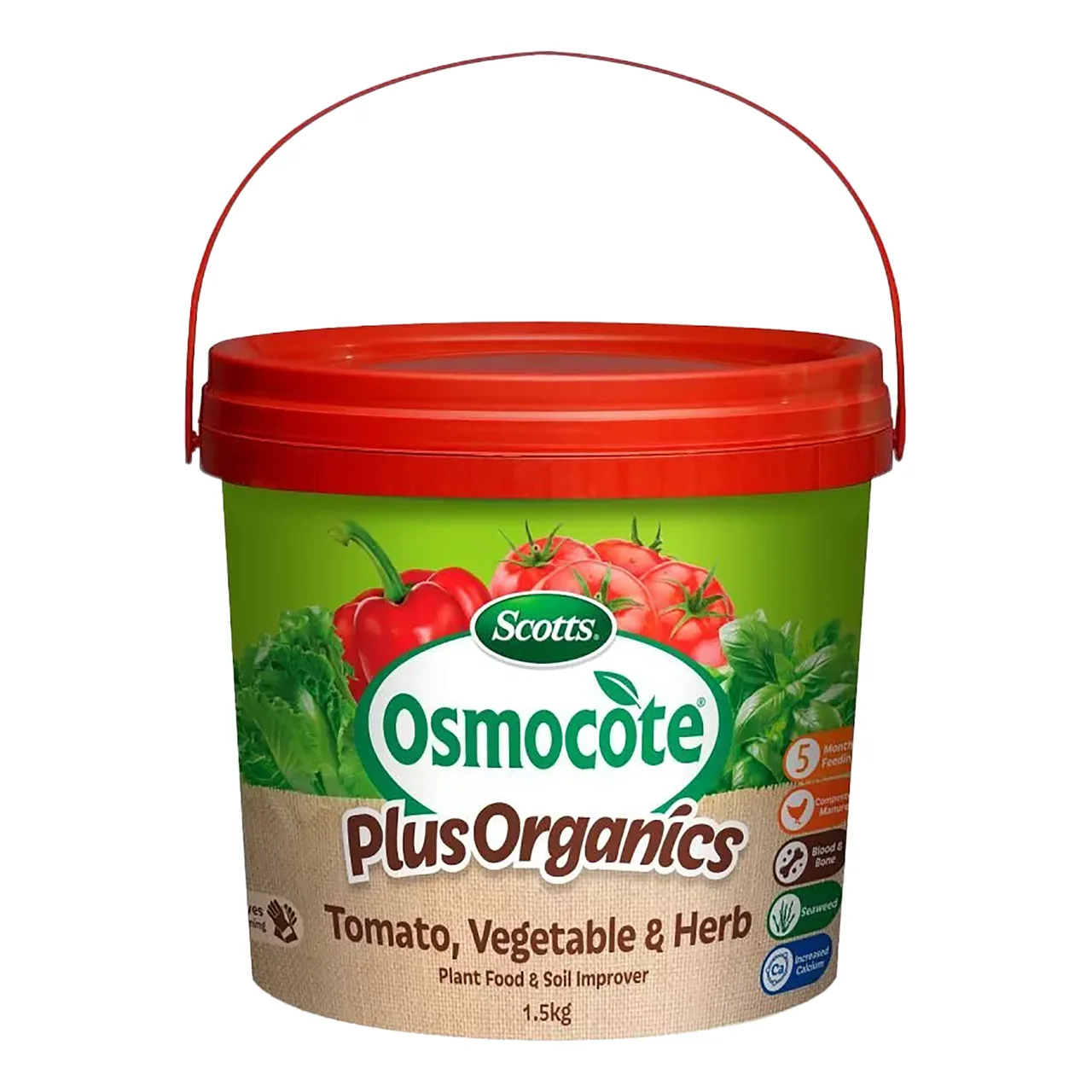 Osmocote Plus Organics Tomato, Vegetable & Herb Plant Food & Soil Improver — 1.5kg · Carton of 4