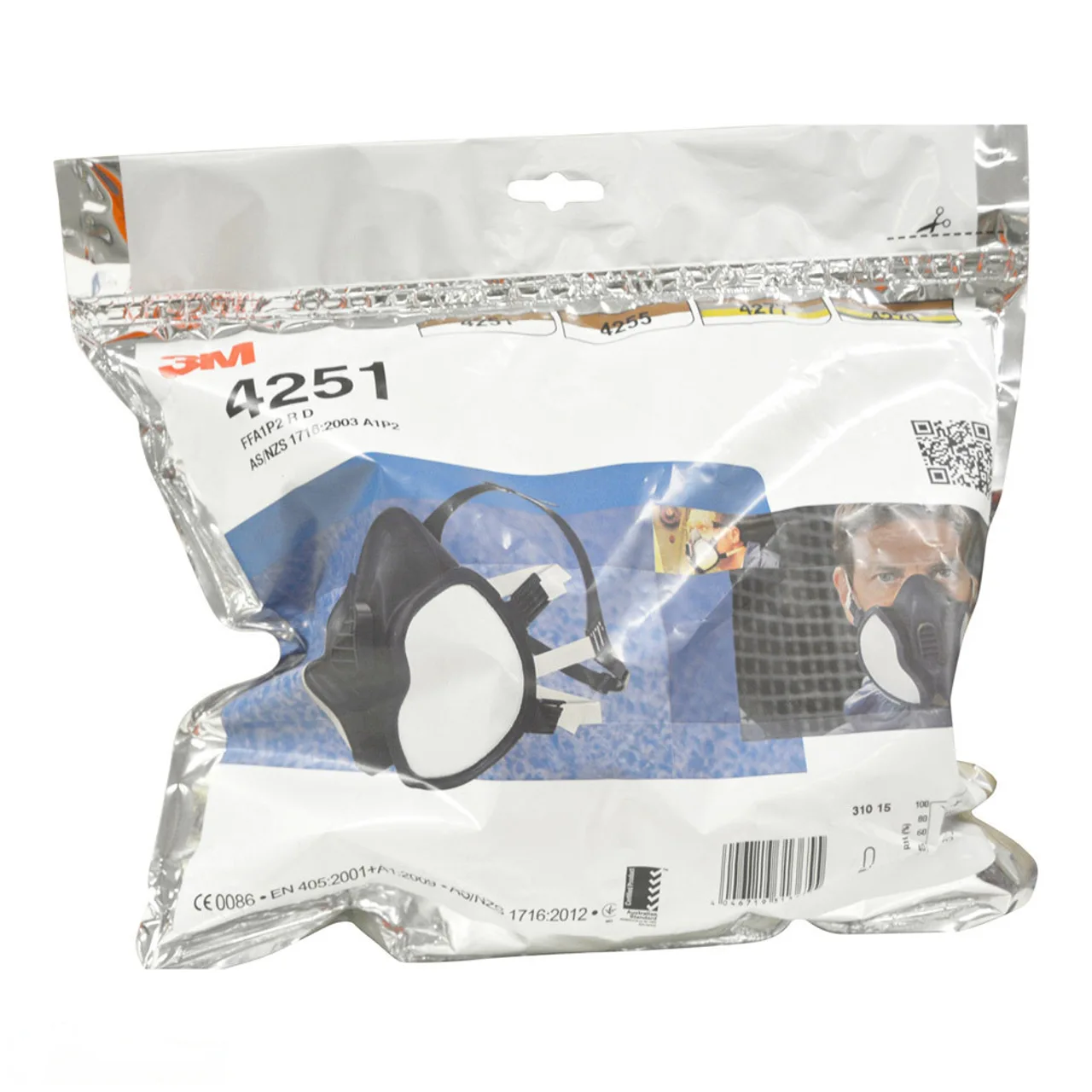Disposable Half Face Respirator A1P1 in re-sealable bag