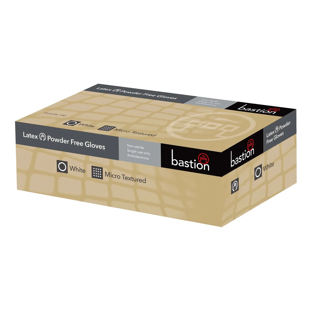 Powder Free White Latex Gloves — Medium · Box of 100