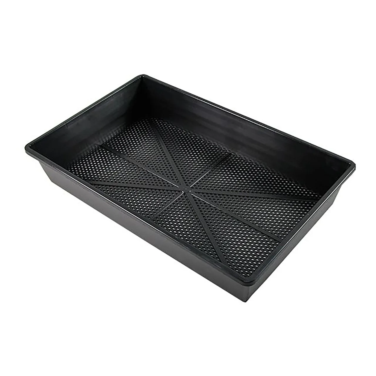 80mm Deep Seedling Tray (fine hole base) — Pack of 10 · Black