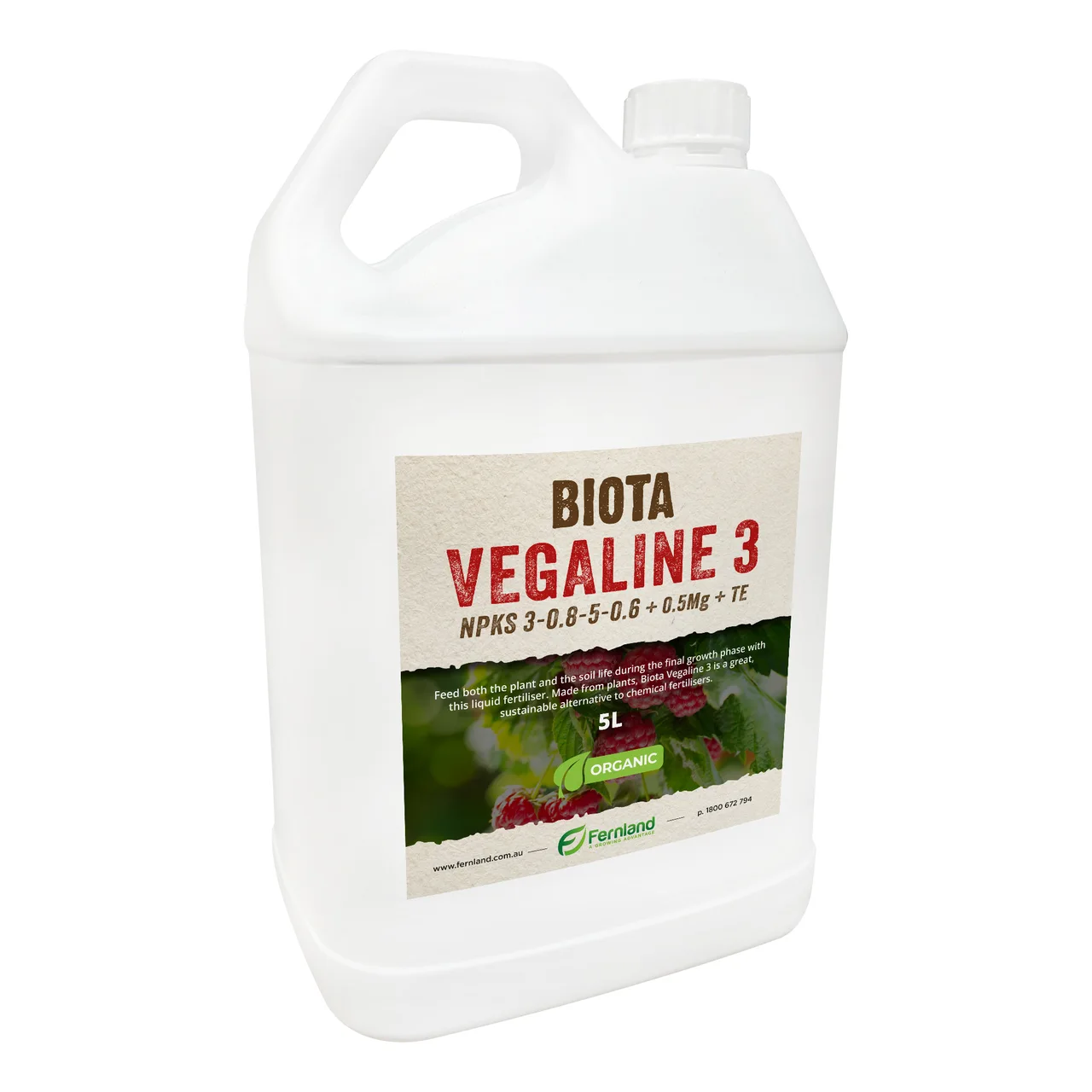 Biota Vegaline 3, Organic, Vegan-Friendly Liquid Fertiliser — 5 Litre