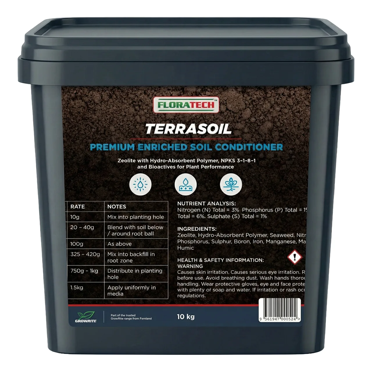 TerraSoil | Premium Enriched Soil Conditioner — 10kg Bucket