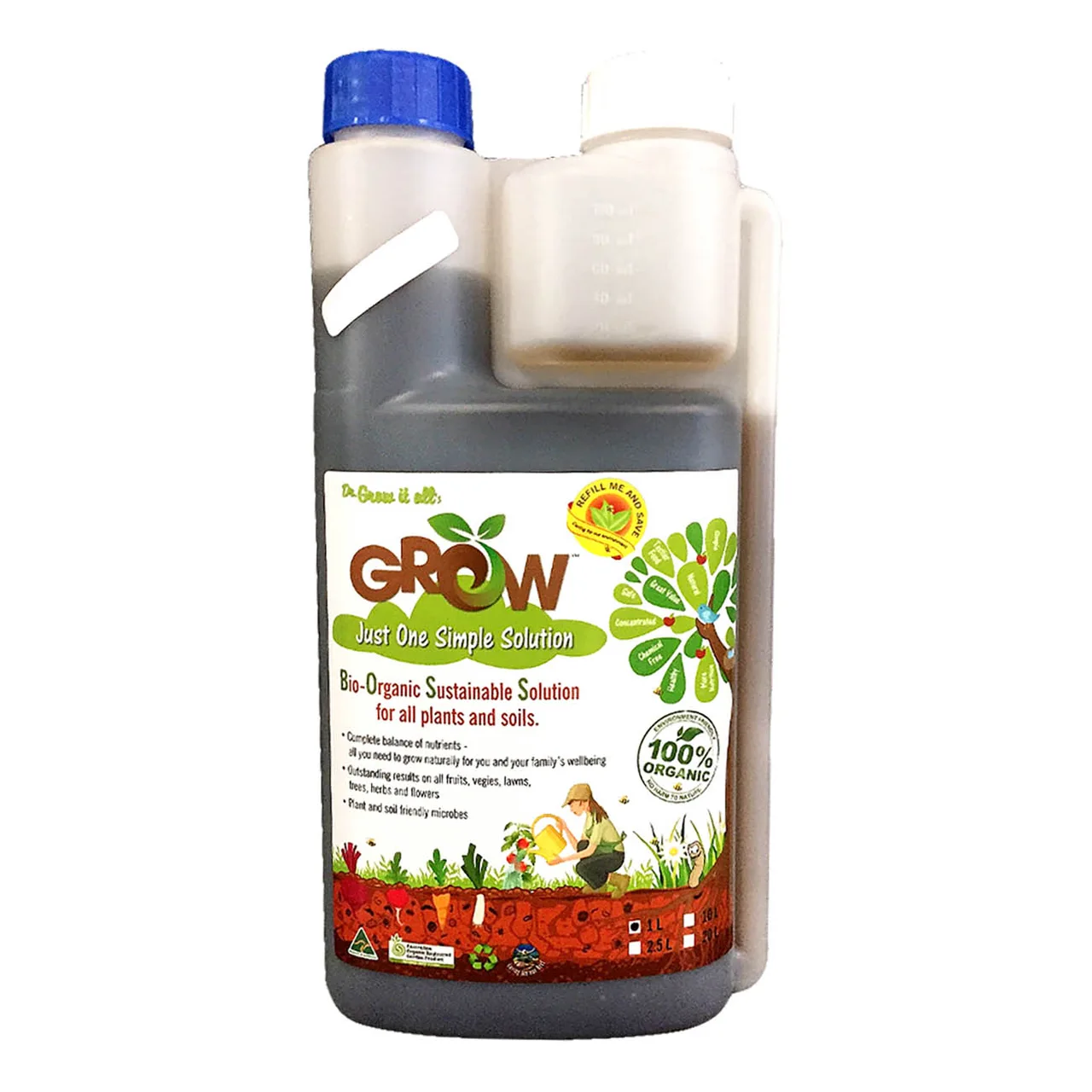 GROW Organic Liquid Plant Nutrients — 1 Litre · Each