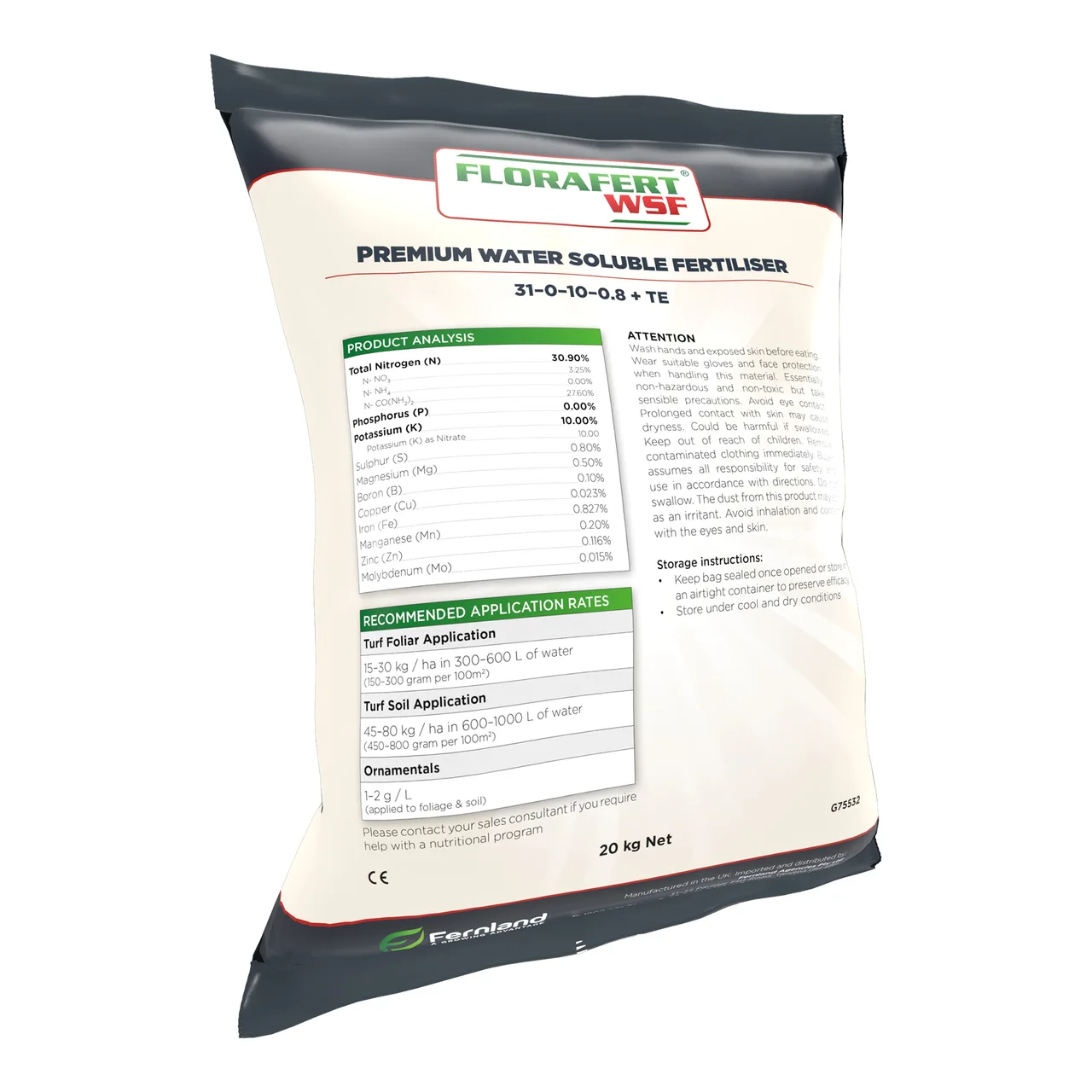 FloraFert Hi-N Water Soluble Fertiliser — 20kg · Each