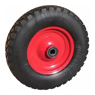 Trolley Wheel, Flat-Free Tyre 400-8 Steel Rim, 25.4mm 6205-2RS Bearing