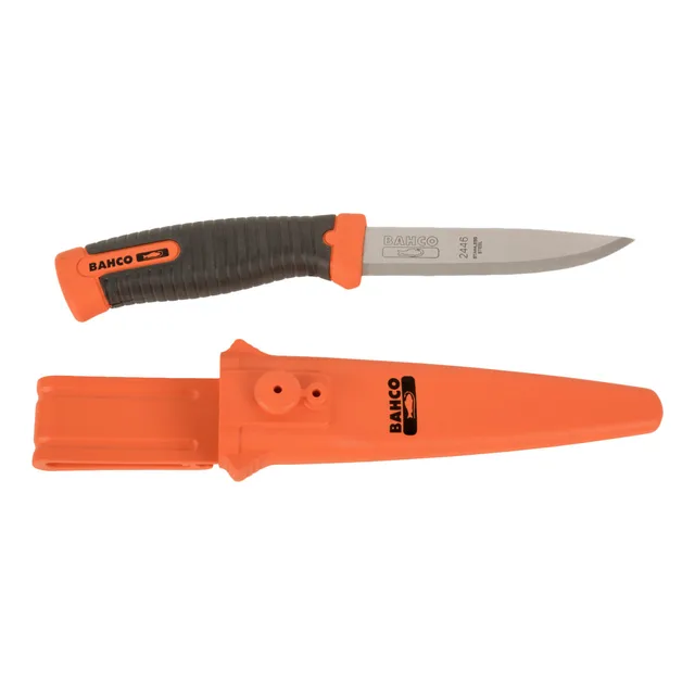 Bahco 2446 Multi-Purpose Tradesman Knive with Dual-Component Handle and Double Button Holster