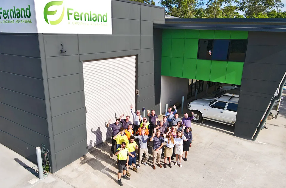 The Fernland team photographed from above by drone